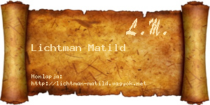 Lichtman Matild névjegykártya